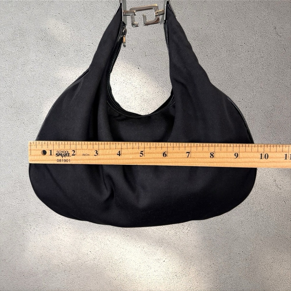 Gucci Black Leather Nylon Attache Shoulder Bag Crossbody Purse Handbag - Picture 13 of 14